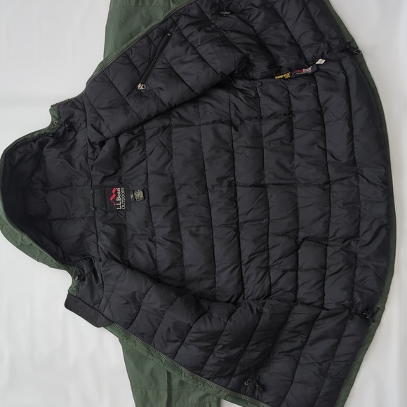 L.L. Bean Gore Tex XCR Insulated Down Parka Olive Green WMN size Large Vintage - Picture 7 of 12
